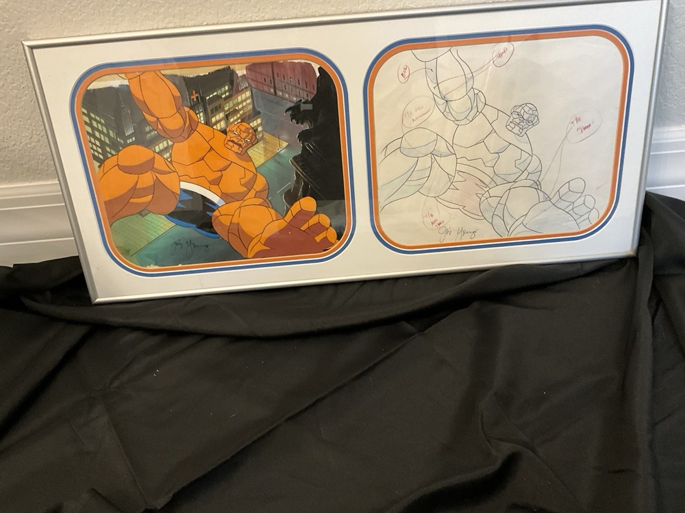 Fantastic four “The Thing” From Marvel Comics Signed Cell/drawing