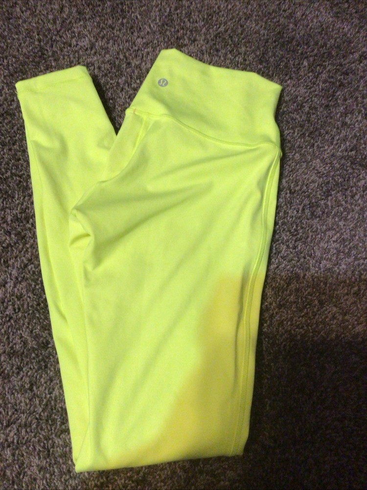 Women's Lululemon Neon Yellow Yoga Pants Sz 4