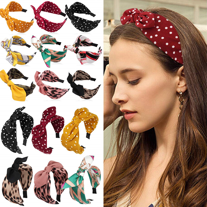 Women's Bow Knot Cross Headband - Stylish Twisted Hair Hoop Wrap