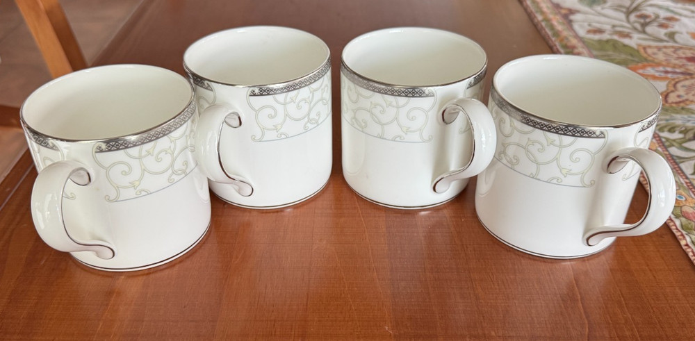 Wedgwood CELESTIAL PLATINUM  -- Set of 4 Mugs 3 3/8