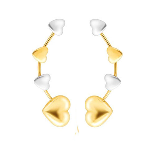 14k Gold & Silver Plated Mini Heart Climber Stud Earrings Cyber Monday Deal-image