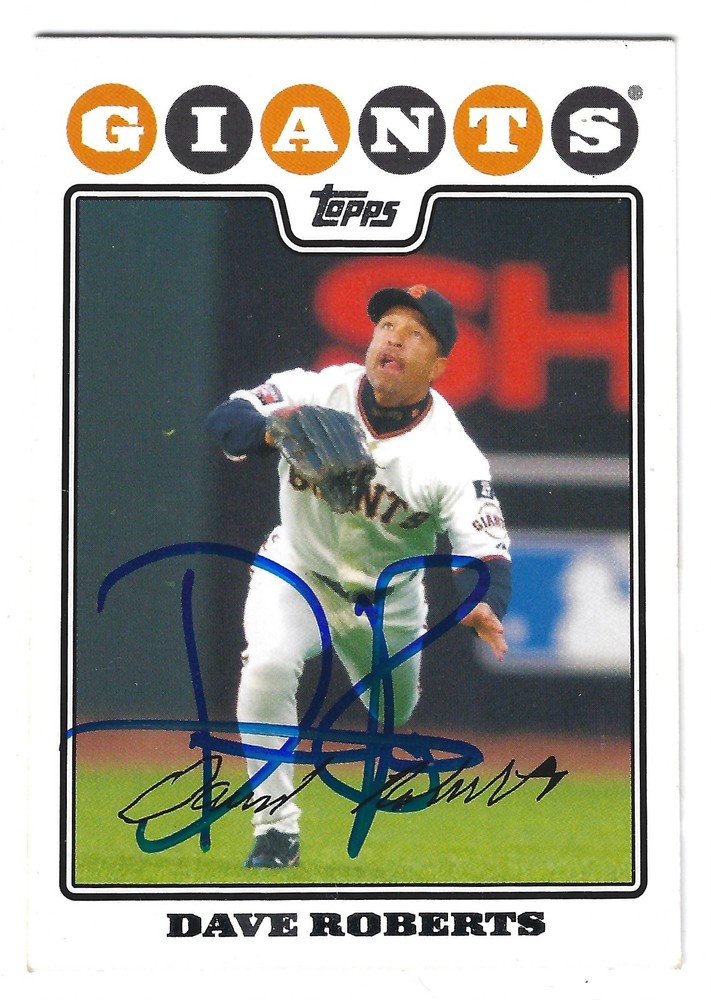 DAVE ROBERTS SAN FRANCISCO GIANTS SIGNED CARD LOS ANGELES DODGERS BOSTON RED SOX