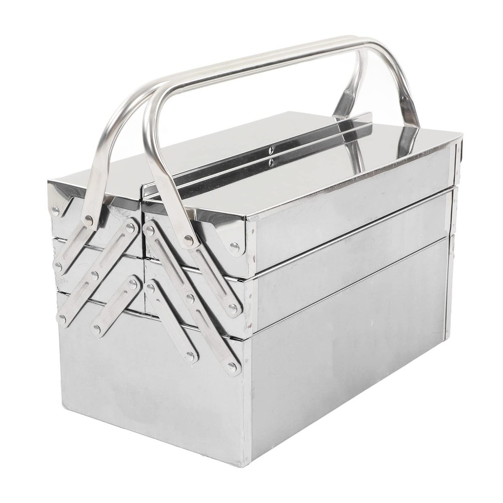 Portable Cantilever Tool Box Metal Folding Auto Maintenance Storage Organizer...
