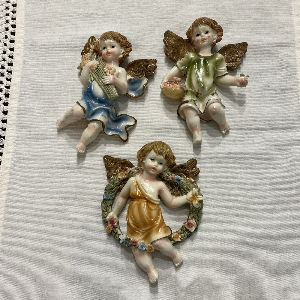 Set of 3 Angels Cherubs Touch of Class Wall Hanging Decor Plaques
