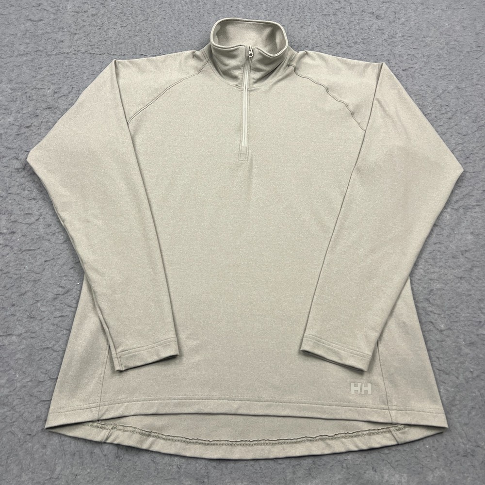 Helly Hansen Verglas Half Zip Midlayer Men’s XL Beige Stretch Fleece Pullover HH