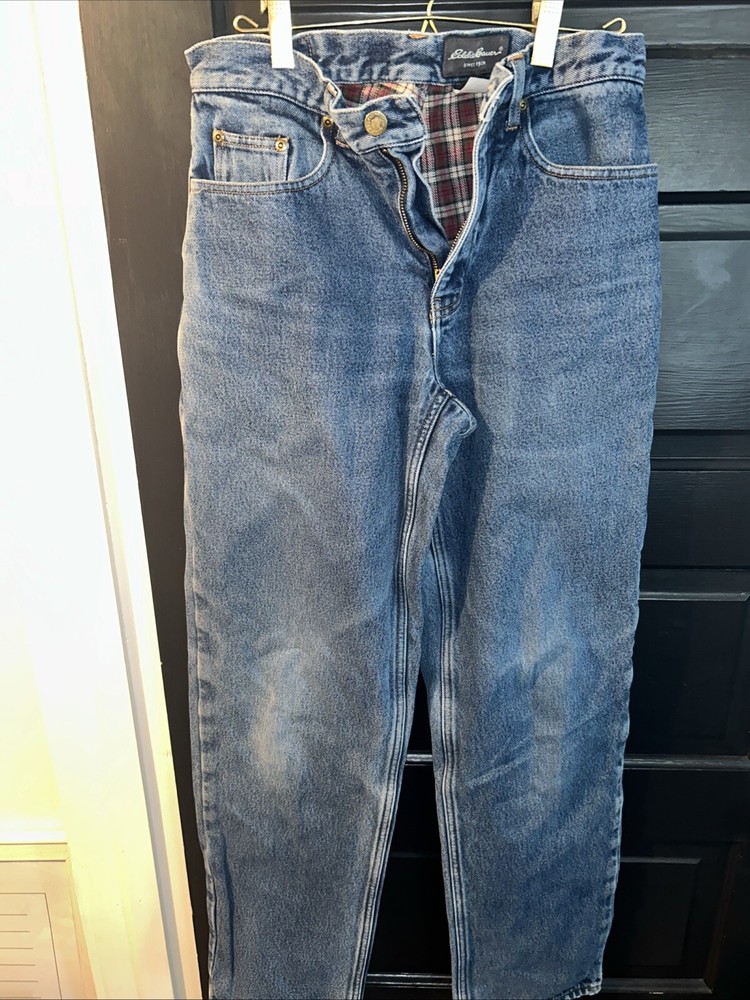 Eddie Bauer Relaxed Fit 29x34 Flannel Lined Jeans for Men