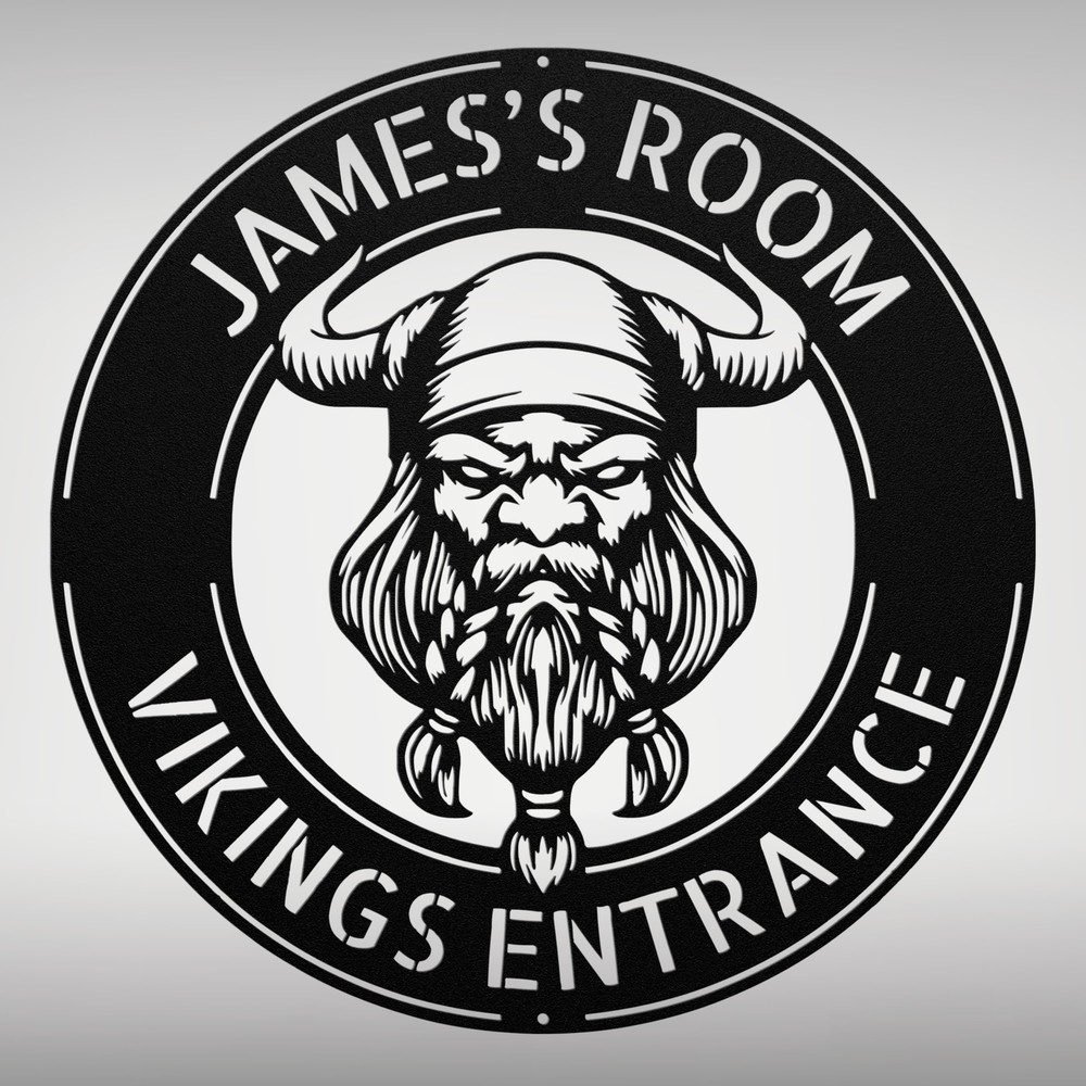 Custom Viking Hat Metal Sign Personalized Norse Decor for Home or Office