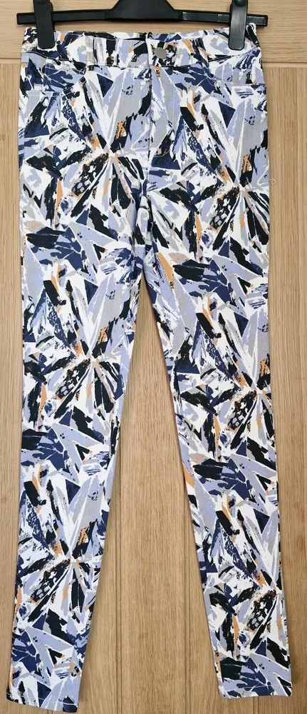 Nwt blue print canvas jeans size Small 8/10