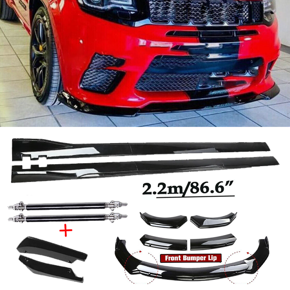 Front Bumper Spoiler Body Kit /Side Skirt For Jeep Grand Chero Glossy Black Y