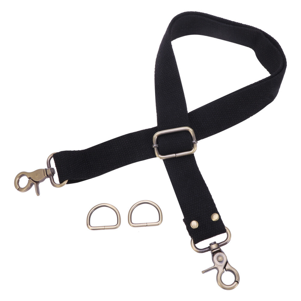 Black Canvas Thin Purse Strap Replacement Straps Bag Fashion Official Documents