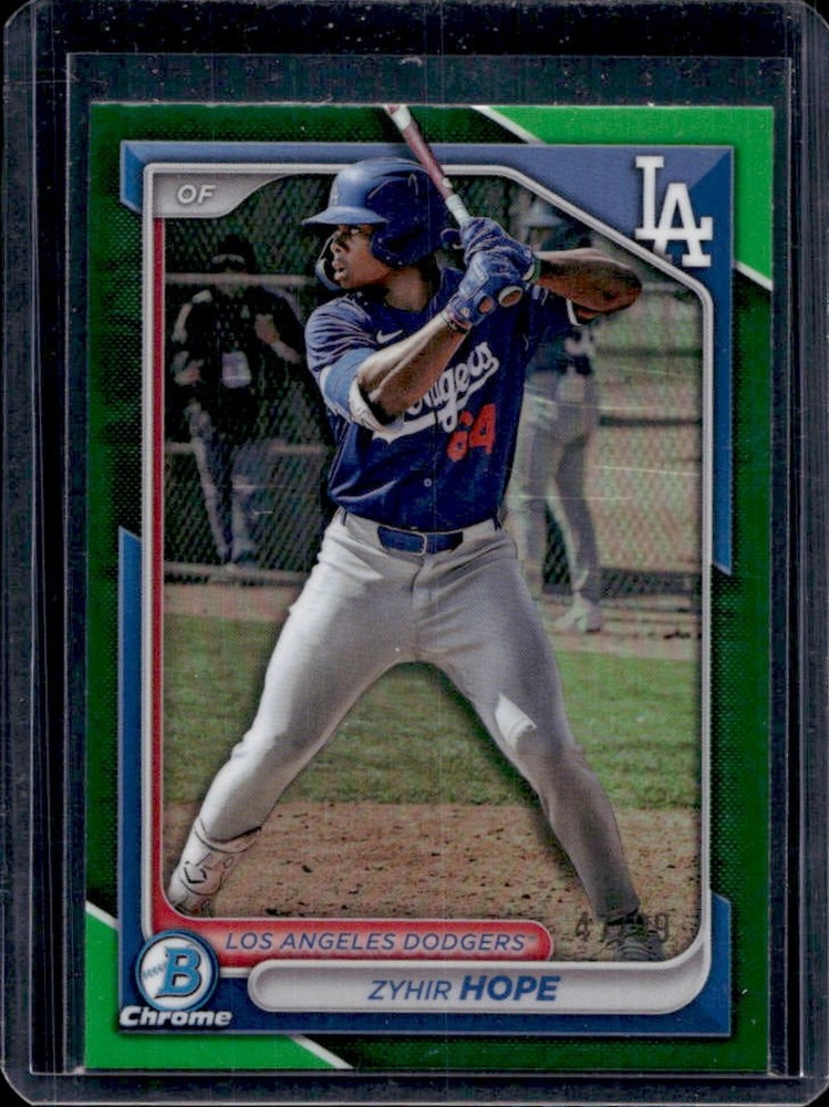 2024 Bowman Draft Zyhir Hope Chrome Prospect Green Refractor #47/99 Dodgers