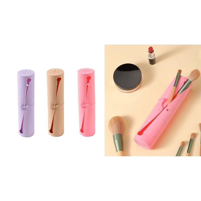 Silicone Travel Makeup Brush Holder for Face and Cosmetic Brushes  
