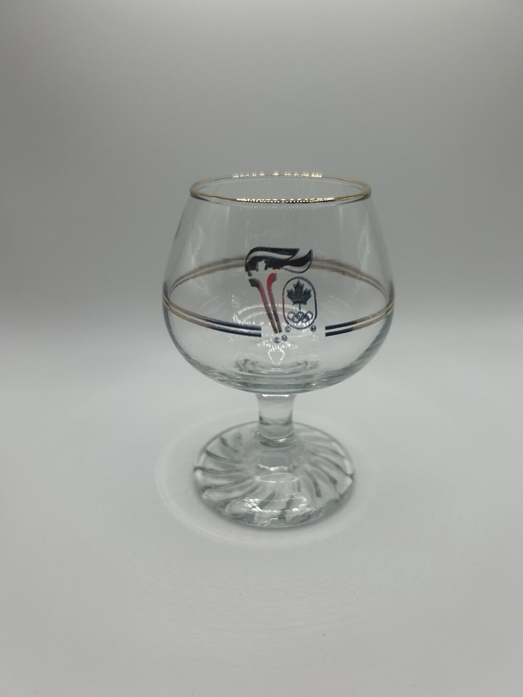 Set Of 6 1988 CALGARY OLYMPIC PETRO CANADA 22K GOLD GLASSES