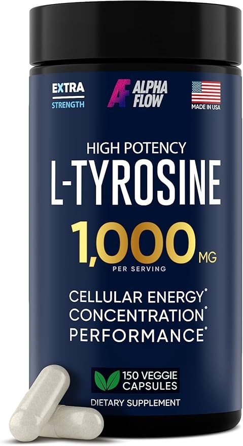 L Tyrosine 1000MG Capsules - All-Natural L- Tyrosine Supplement for Focus & E...