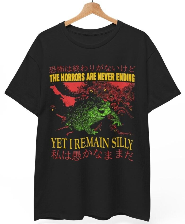 The Horrors are Never Ending Yet Vintage Japanese Frog T-Shirt,  Unisex tee