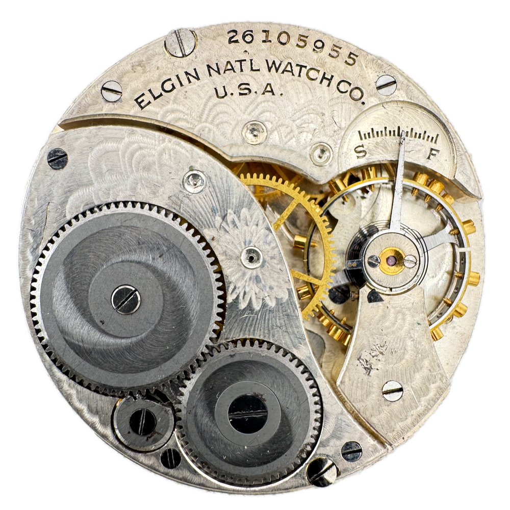 Antique 12s 1924 Elgin 7 Jewel Mechanical Pocket Watch Movement 303 USA