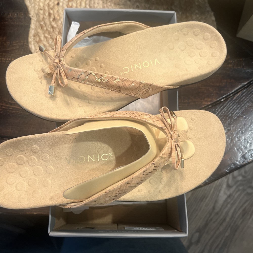 Vionic Bella Cork Sandal Flip Flop NIB Size 10 Narrow