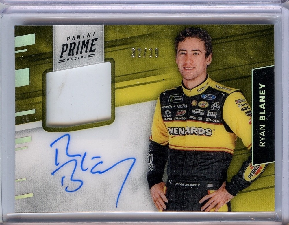 Ryan Blaney 2018 Panini Prime Racing Auto Relic 32/39 #SS-RB NASCAR Card