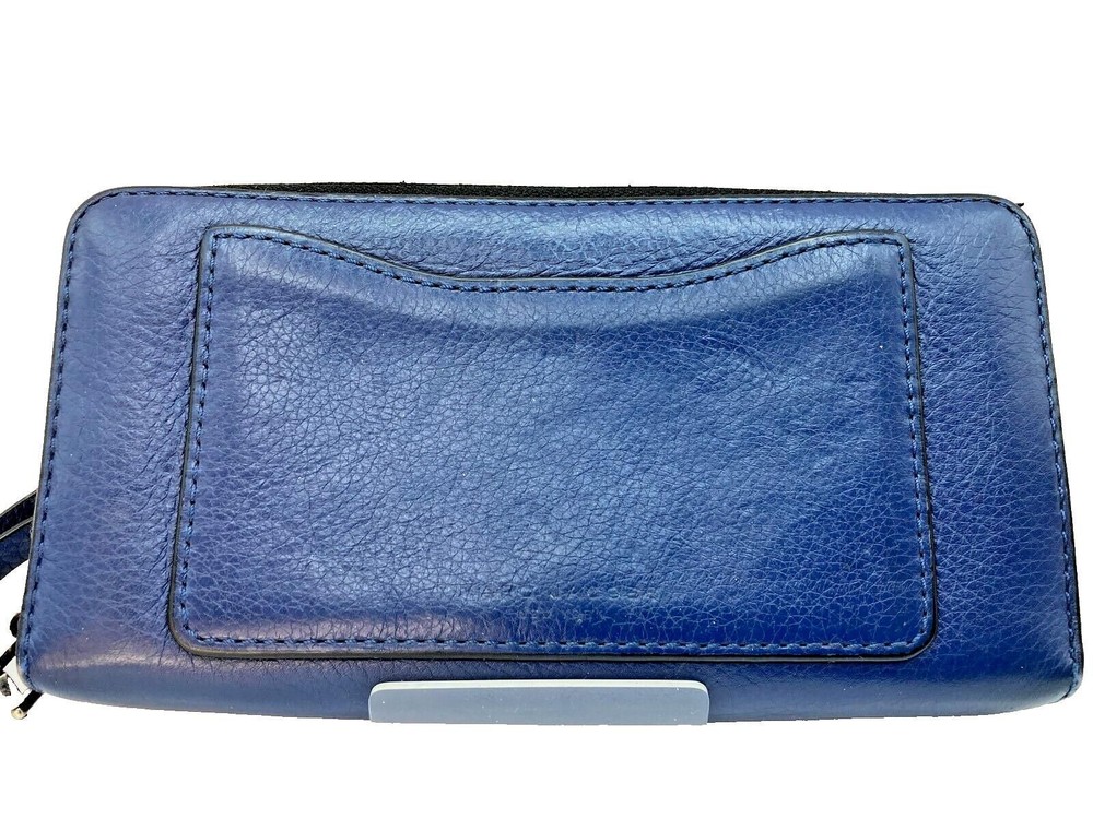 MARC JACOBS Leather Long Wallet BLUE T1639-6