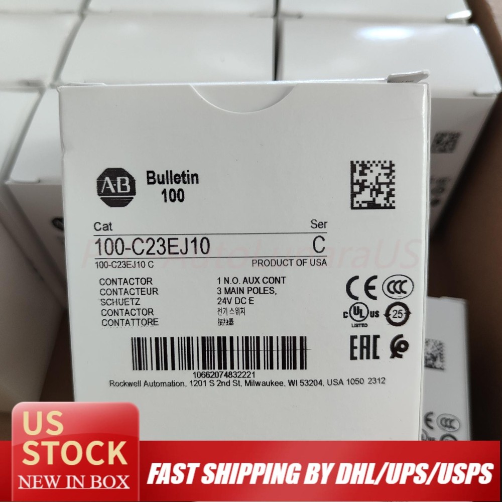 NEW ALLEN-BRADLEY IEC AB 100-C23EJ10 STANDARD CONTACTOR 23 AMP 24VDC US Free Tax