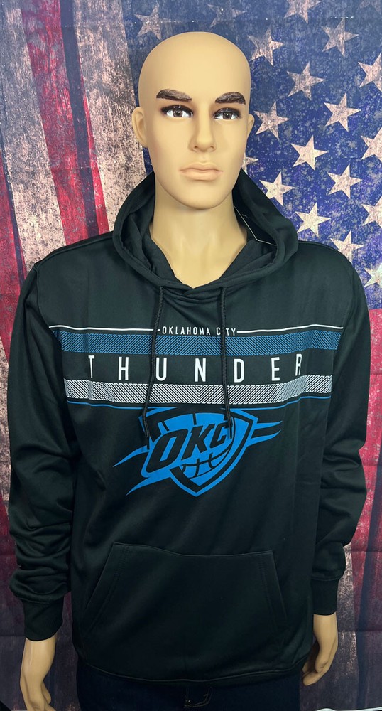 Oklahoma City Thunder Pullover Hoodie Sweatshirt OKC Black Basketball Team NBA L