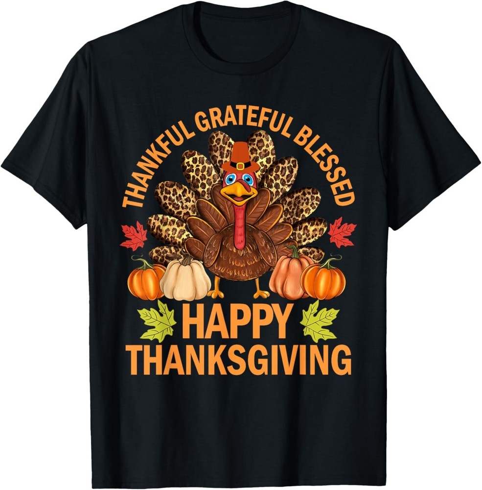 NEW LIMITED Happy Thanksgiving Funny Turkey Pumpkin Best Gift Idea T-Shirt S-3XL