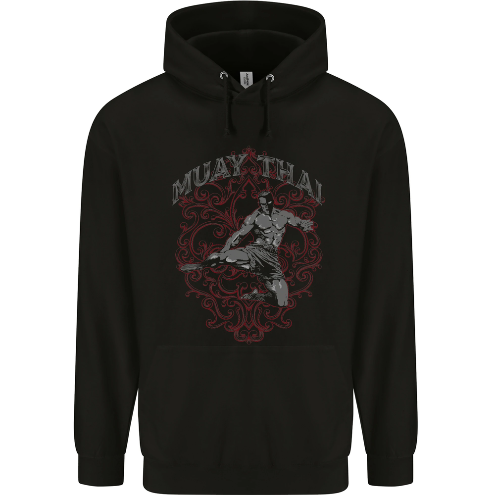Muay Thai Fighter Warrior MMA Martial Arts Mens 80% Cotton Hoodie