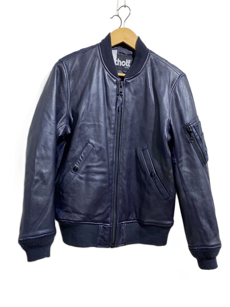 Schott Leather Jacket Blouson/S/Leather/Nvy/3141025 3110