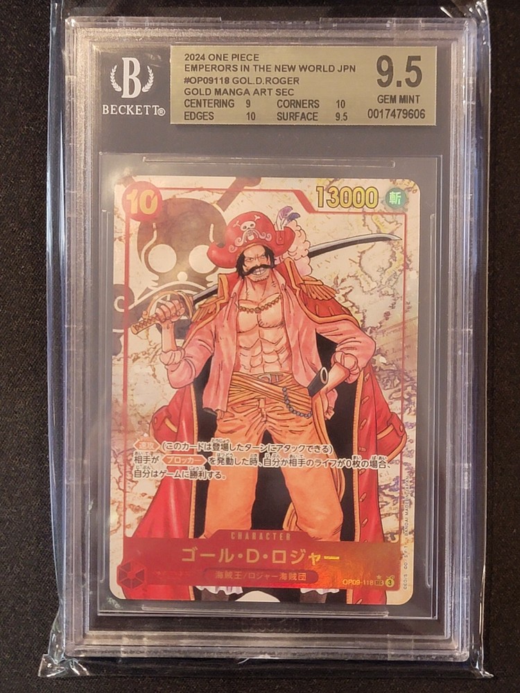 BGS 9.5 GOL D. ROGER OP09-118 SEC ALT ART ONE PIECE CARD JAPANESE 2024