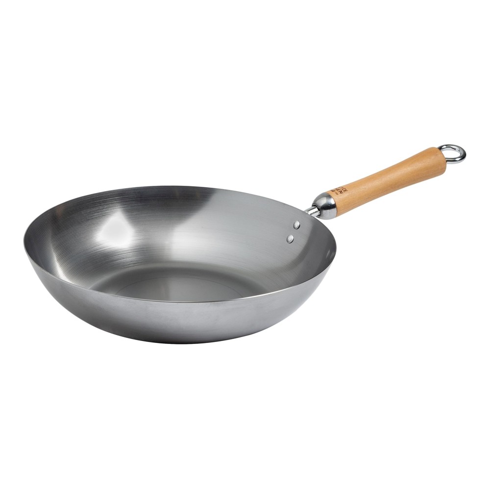 Classic Series 12-Inch Carbon Steel Stir Fry Pan with Birch Handle