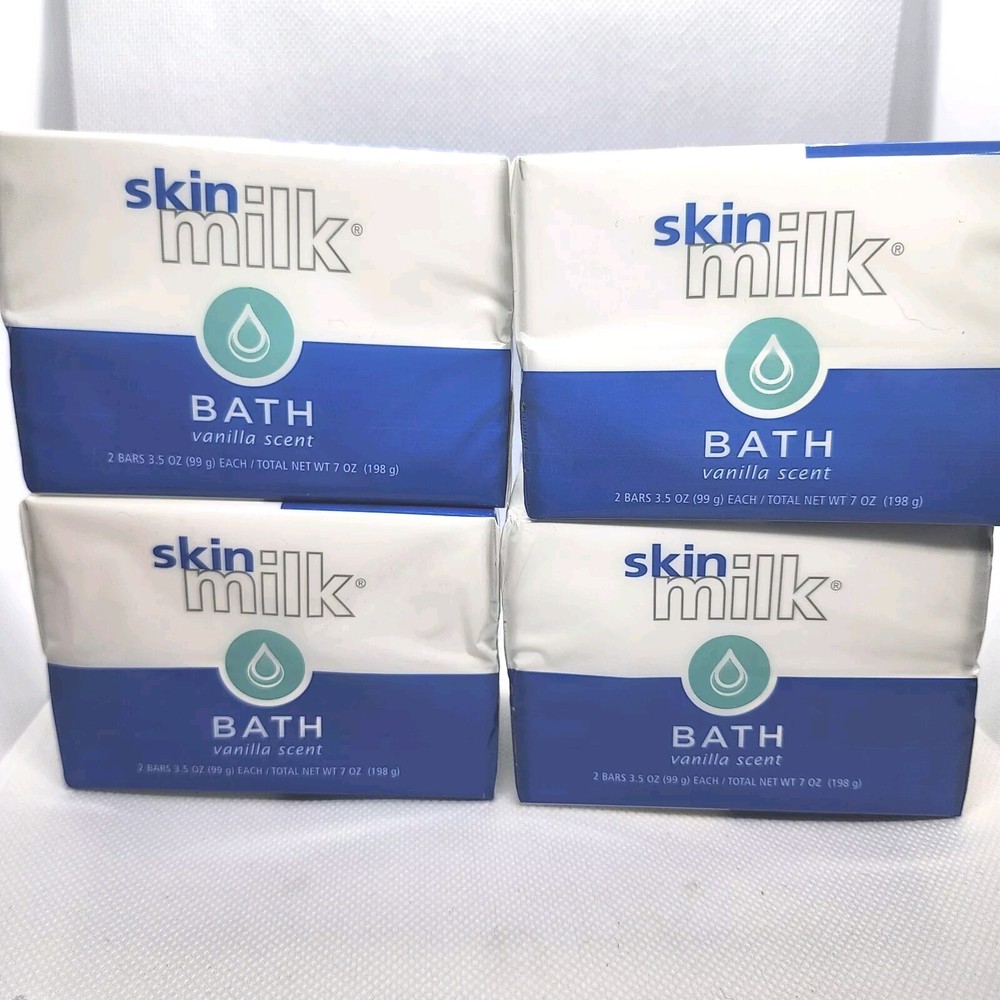 Vanilla Scented Skin Milk Cleansing Bar 4-Pack 3.5oz Each (8 Bars Total)