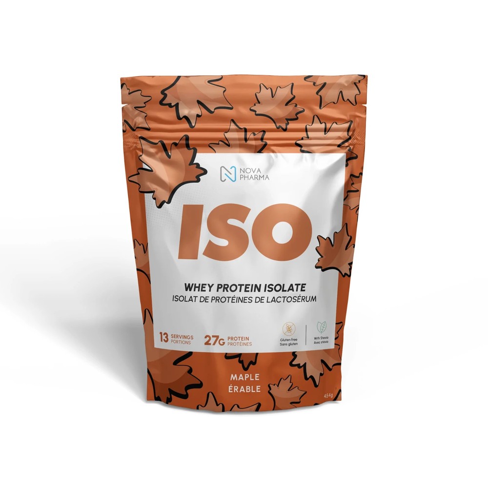 NOVA PHARMA Whey Protein Isolate 27G Protein Maple Flavor 454G