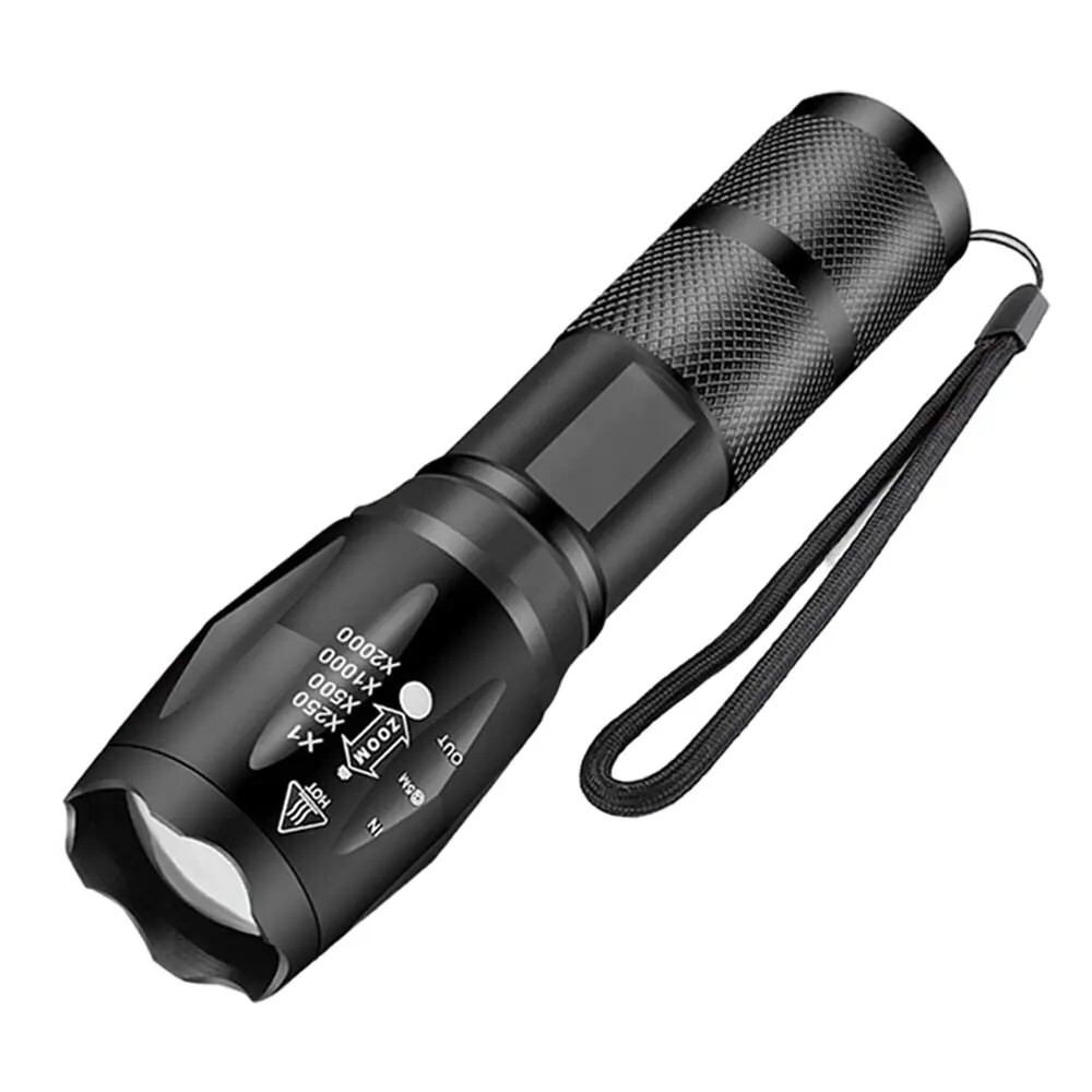High Power LED  Camping Torch 5 Light Modes Batteries Aluminum Flashlights