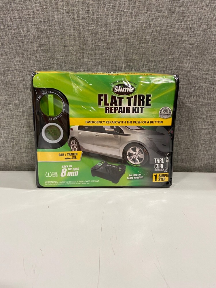 Slime Digital Emergency Flat Tire Repair Kit Air Inflator For Auto Car