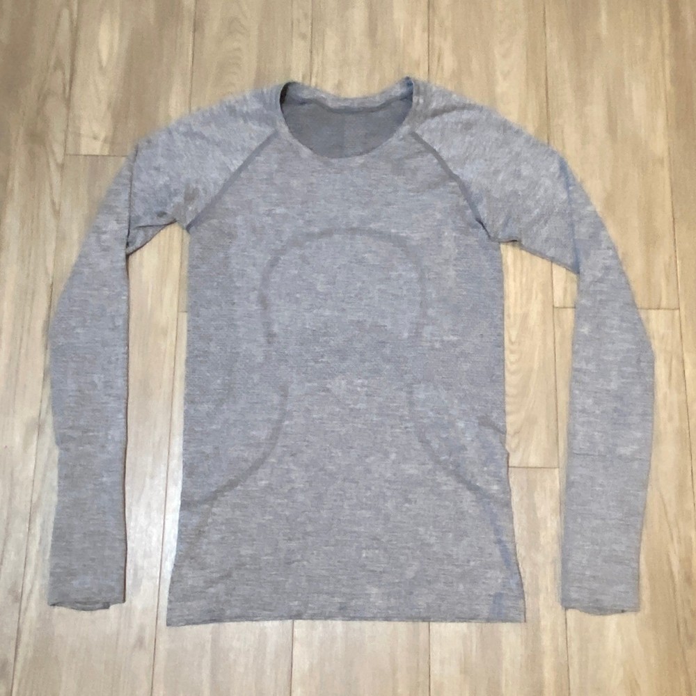 Lululemon Swiftly Tech Long Sleeve Crew Neck Shirt Grey Size 6 Thumbholes