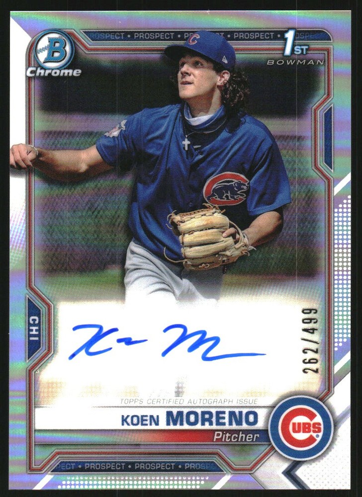 2021 Bowman Chrome Prospect Autographs Refractors #CPAKMO Koen Moreno /499