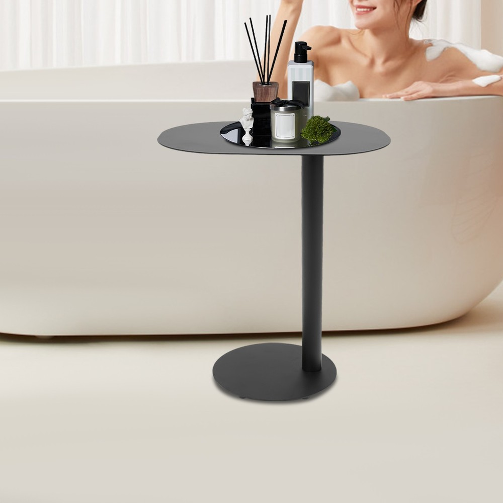 C-Shaped Iron Side Table for Living Room Bedside or Sofa Black