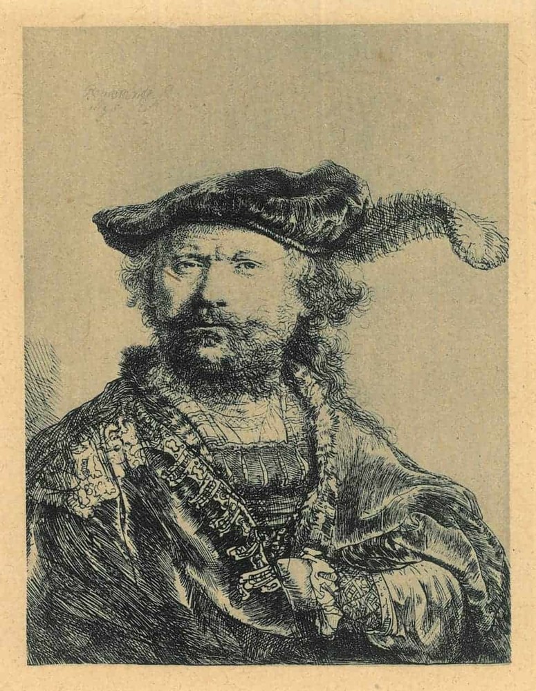 Self portrait in a velvet cap with plume