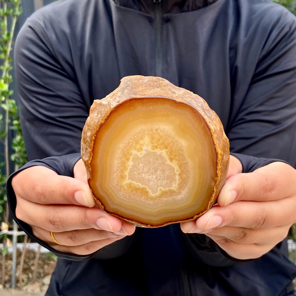 Natural Agate Geode Slab 194G Quartz Crystal Mineral Specimen for Reiki Healing