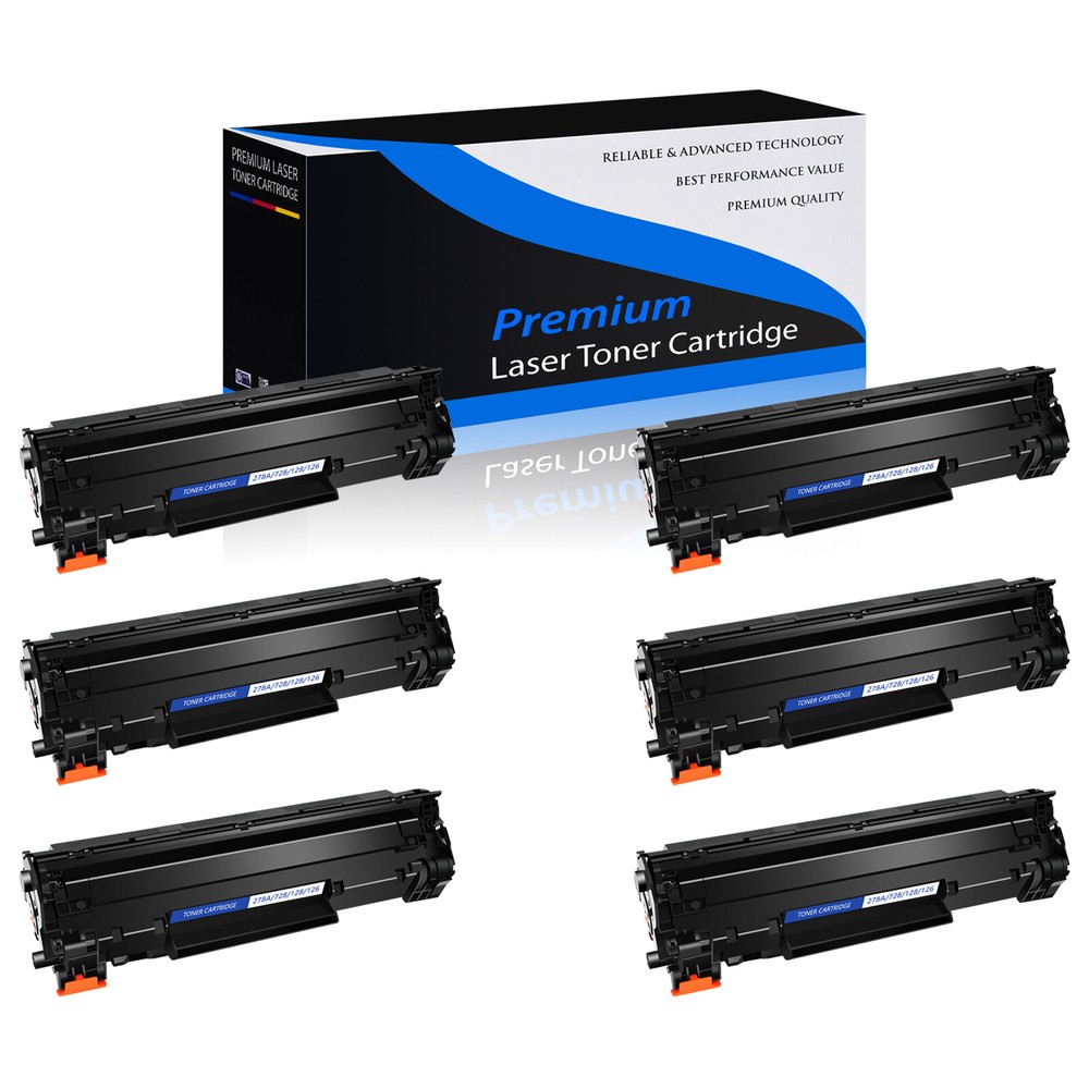 6PK Black CE278A 78A Toner Cartridge Compatible with HP LaserJet P1566 P1606 M1536 MFP Printers  