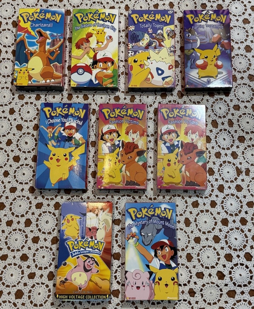 Vintage Pokemon 90s VHS X9 Lot Nostalgia Anime