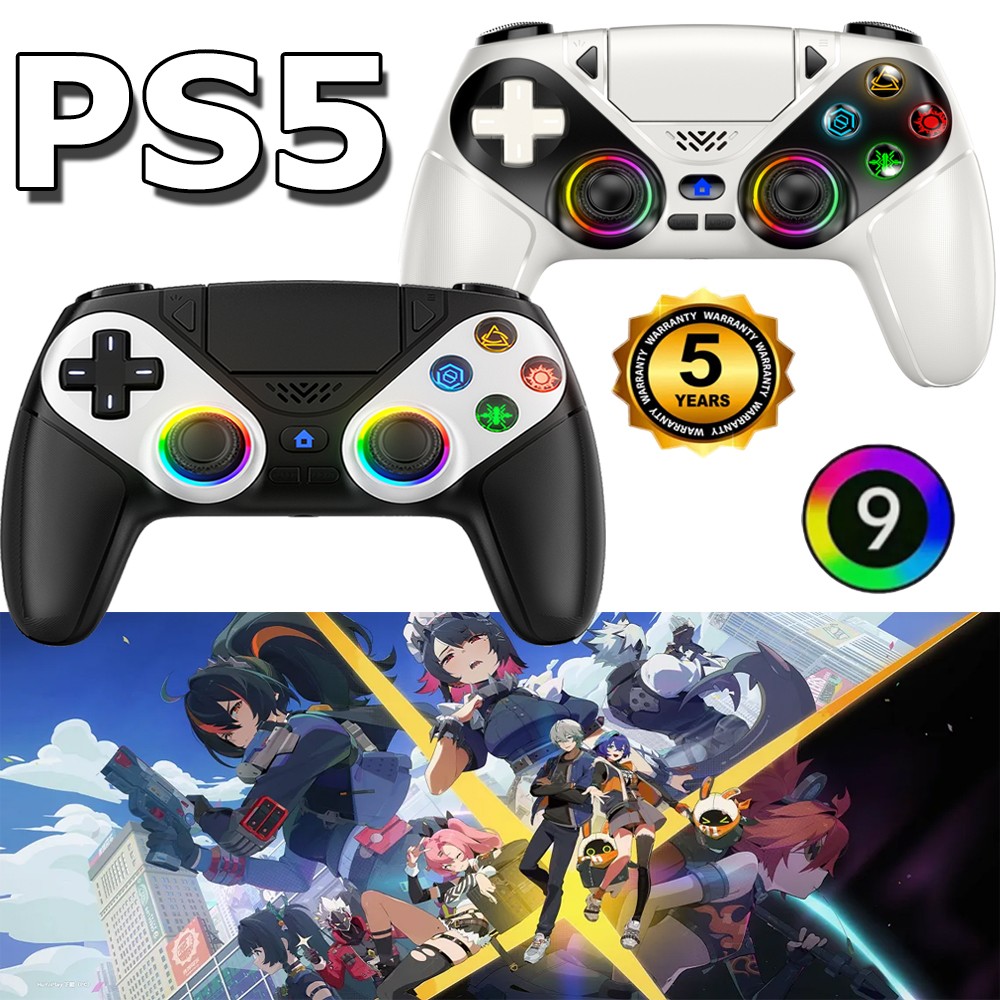 1-2X For Sony Playstation5 PS5 DualSense Wireless Black White Controller w/Flash