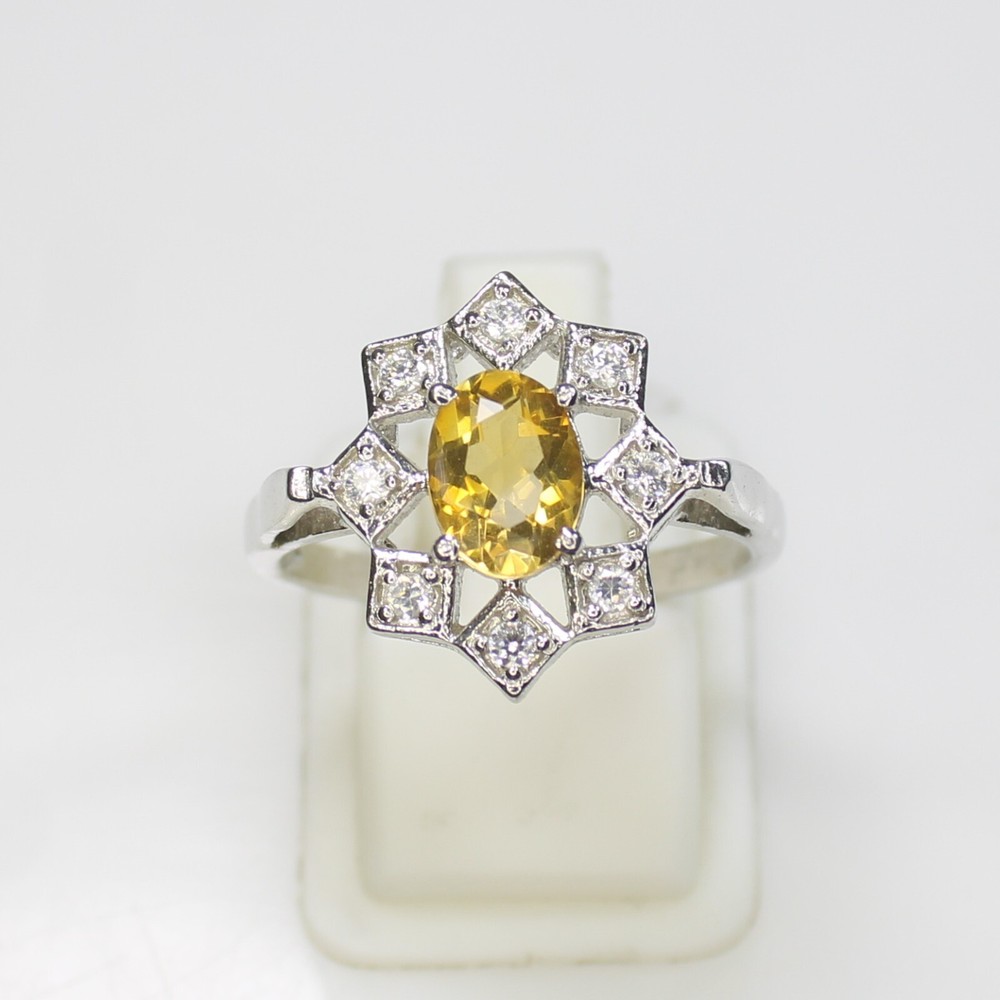 Vintage Yellow Citrine Ring in Sterling Silver – All Sizes