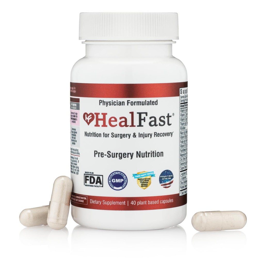 HealFast Surgery & Injury Recovery Supplement with Quercetin and Probiotics for Pre-Op Support