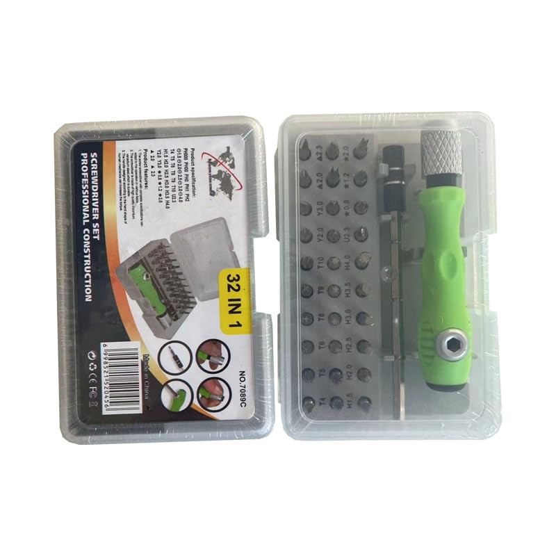 32-in-1 Magnetic Precision Screwdriver Set with Star Torx Phillips Bits in Green