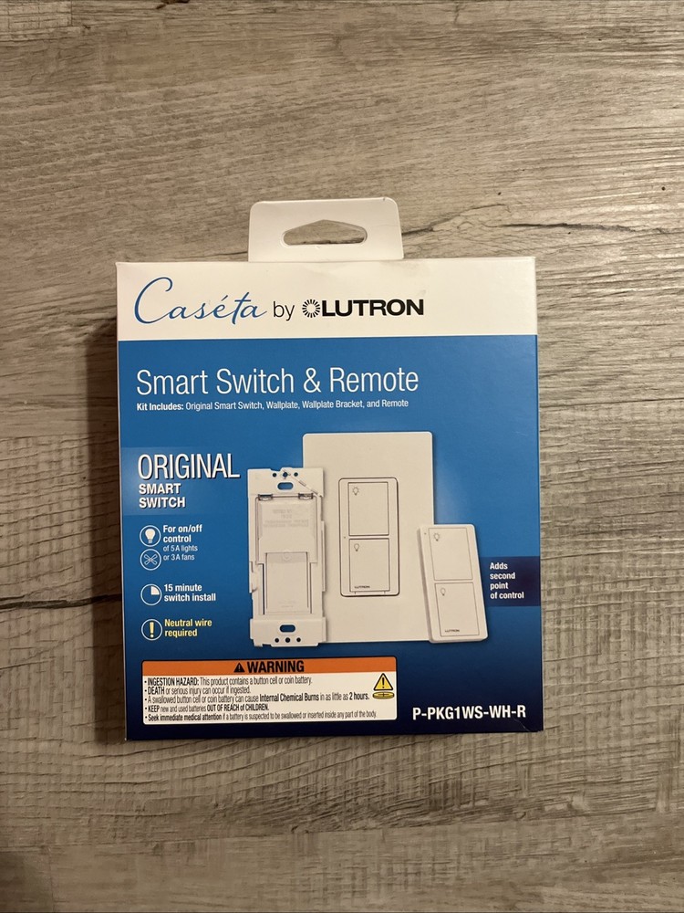 Lutron Caseta Original Smart Switch & Remote P-PKG1Ws-WH-R