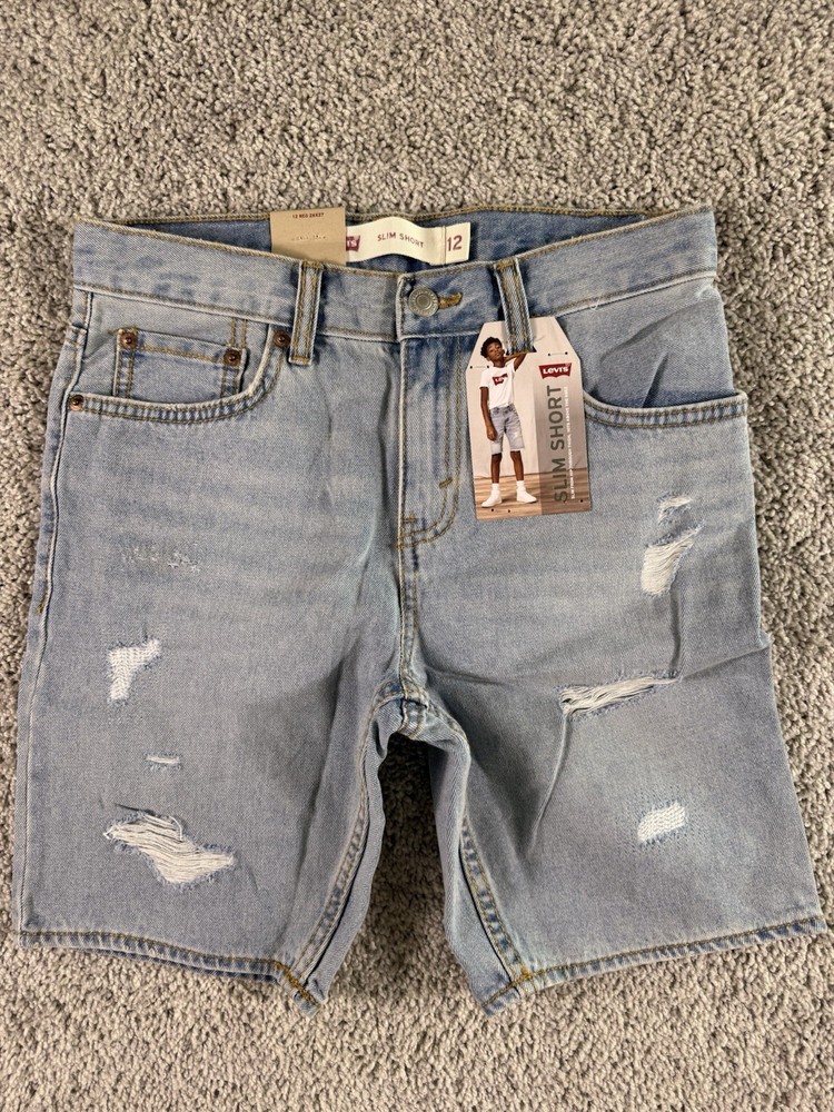 NWT Boys Levi’s Jean Shorts Size 12 Regular Blue