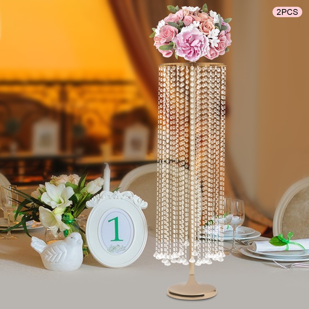 Large Gold Crystal Vases Centerpieces Flower Stand Wedding Centerpieces Decor