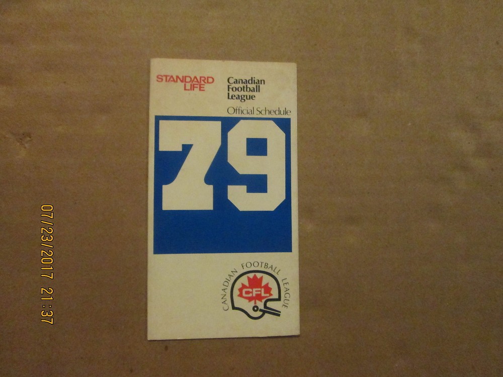 CFL B.C.Lions Vintage STANDARD LIFE 1979 Team and League Logo Pocket Schedule
