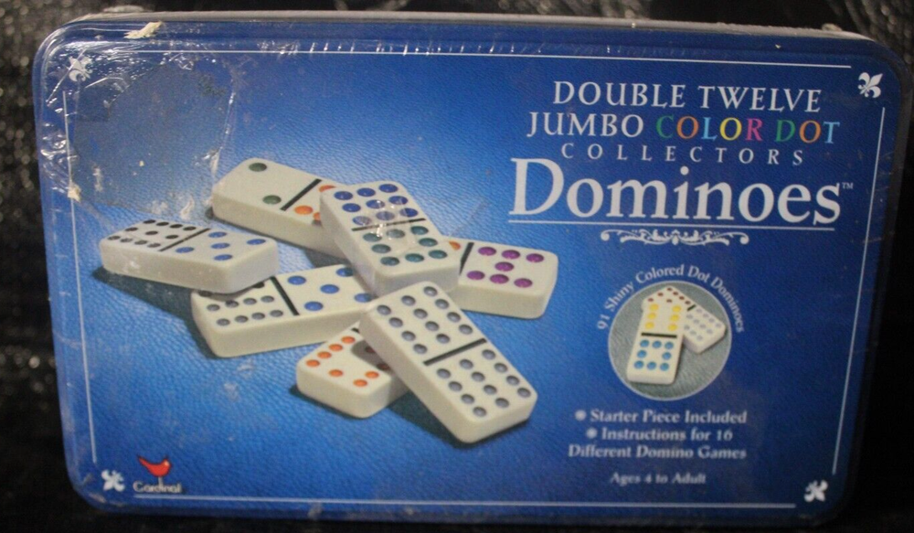 Double Twelve Jumbo color dot Dominies by Cardinal New Sealed {64}-image